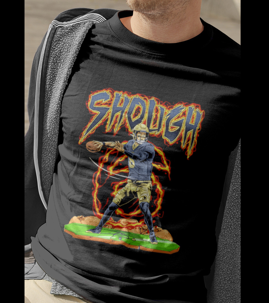 New Orleans Saints Tyler Shough Hand Drawn Quarterback Action T-Shirt