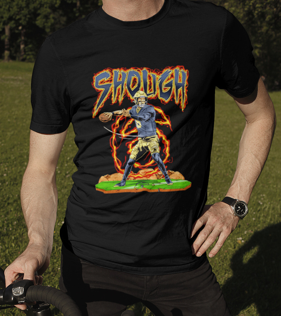 New Orleans Saints Tyler Shough Hand Drawn Quarterback Action T-Shirt