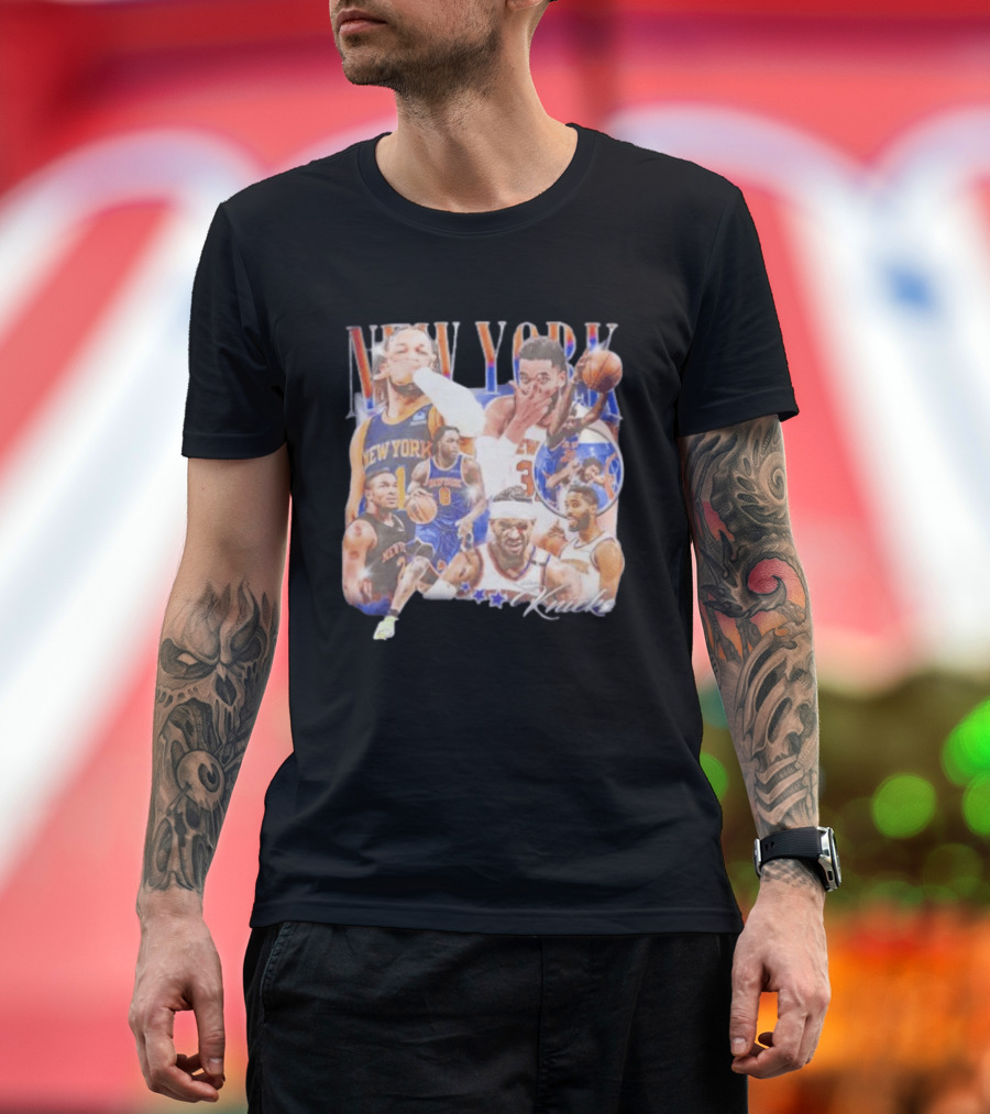 New York Knicks Jalen Brunson NBA Stars Collage T-Shirt