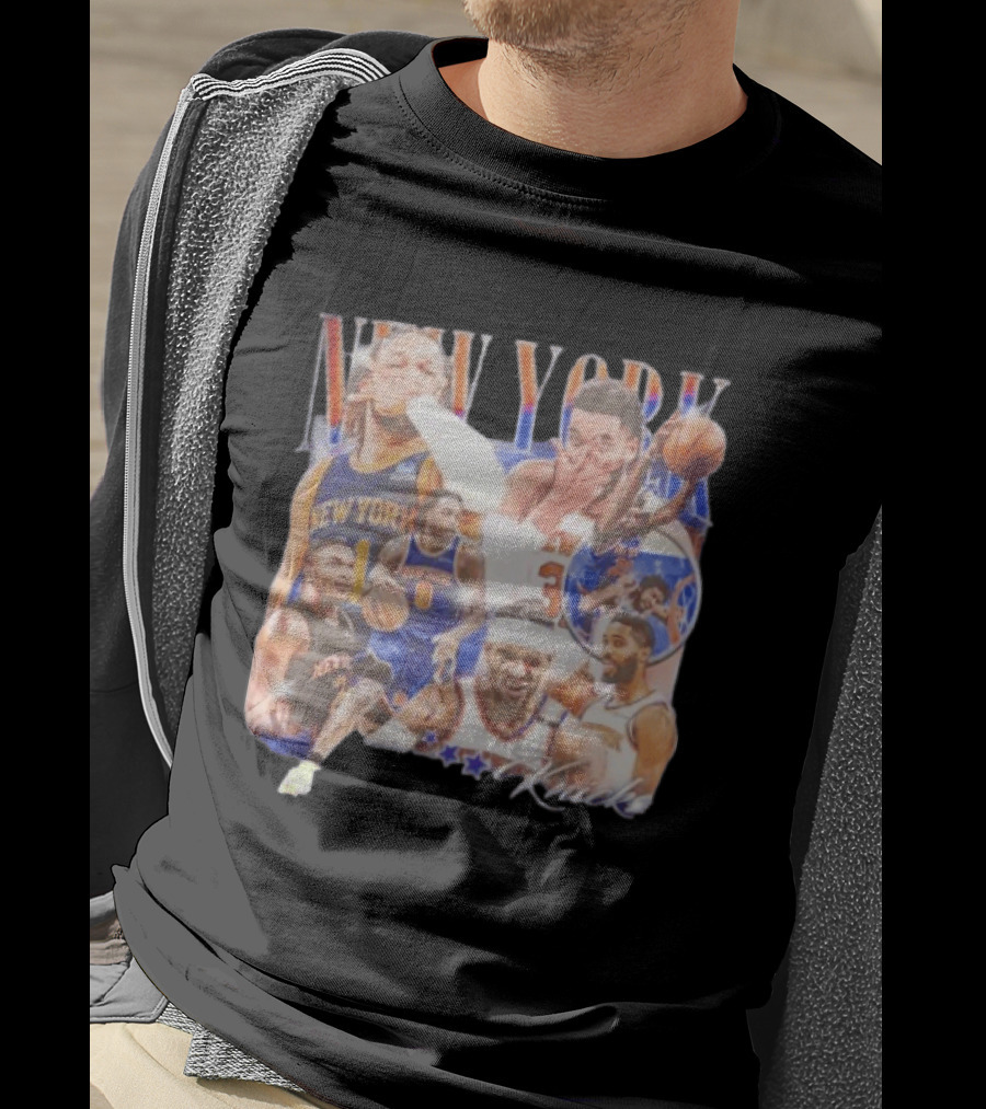 New York Knicks Jalen Brunson NBA Stars Collage T-Shirt