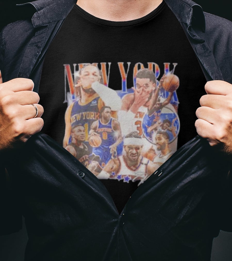New York Knicks Jalen Brunson NBA Stars Collage T-Shirt