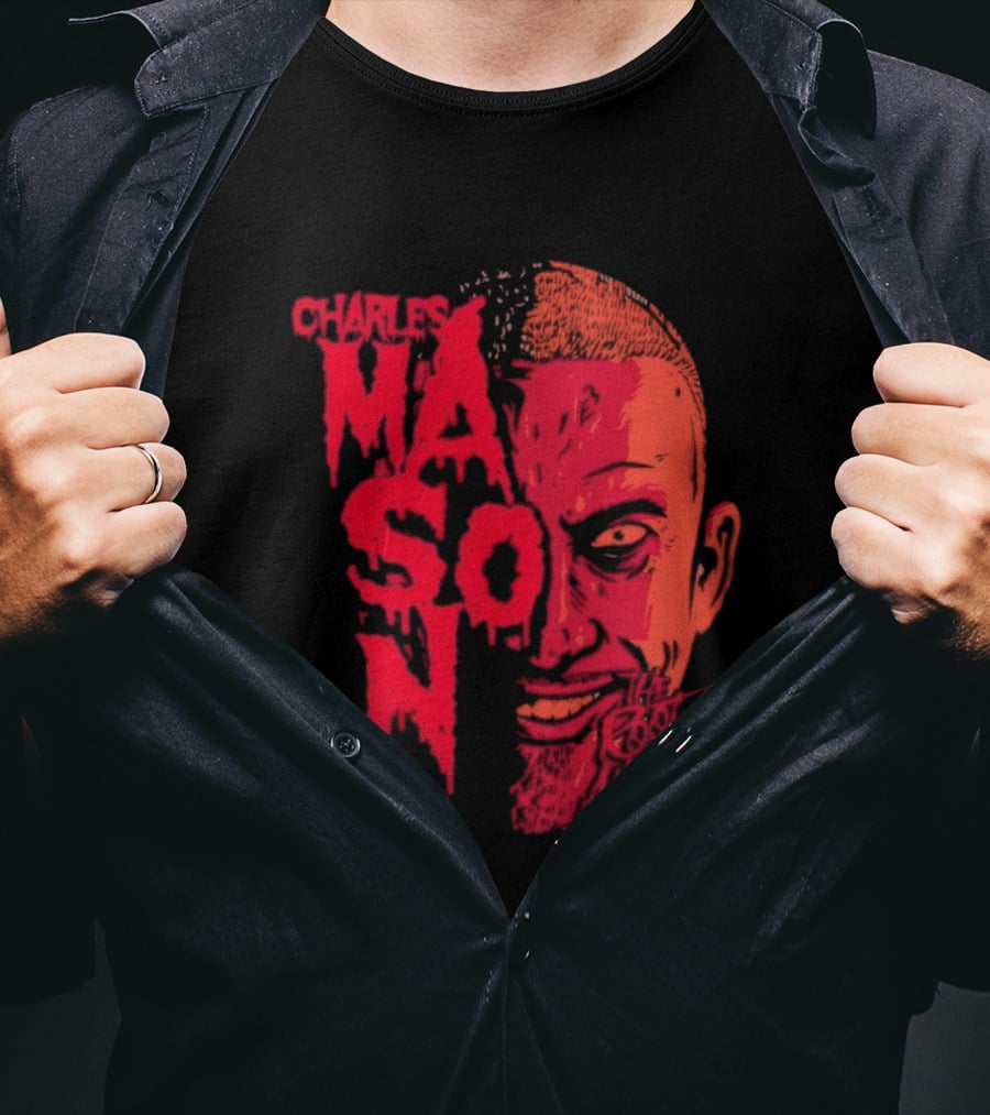 Charles Mason The Root Of All Evil Red Face T-Shirt