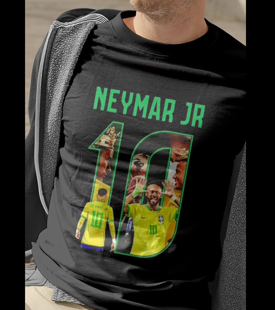 Neymar Jr 10 Brazil Soccer Iconic Celebration Images T-Shirt