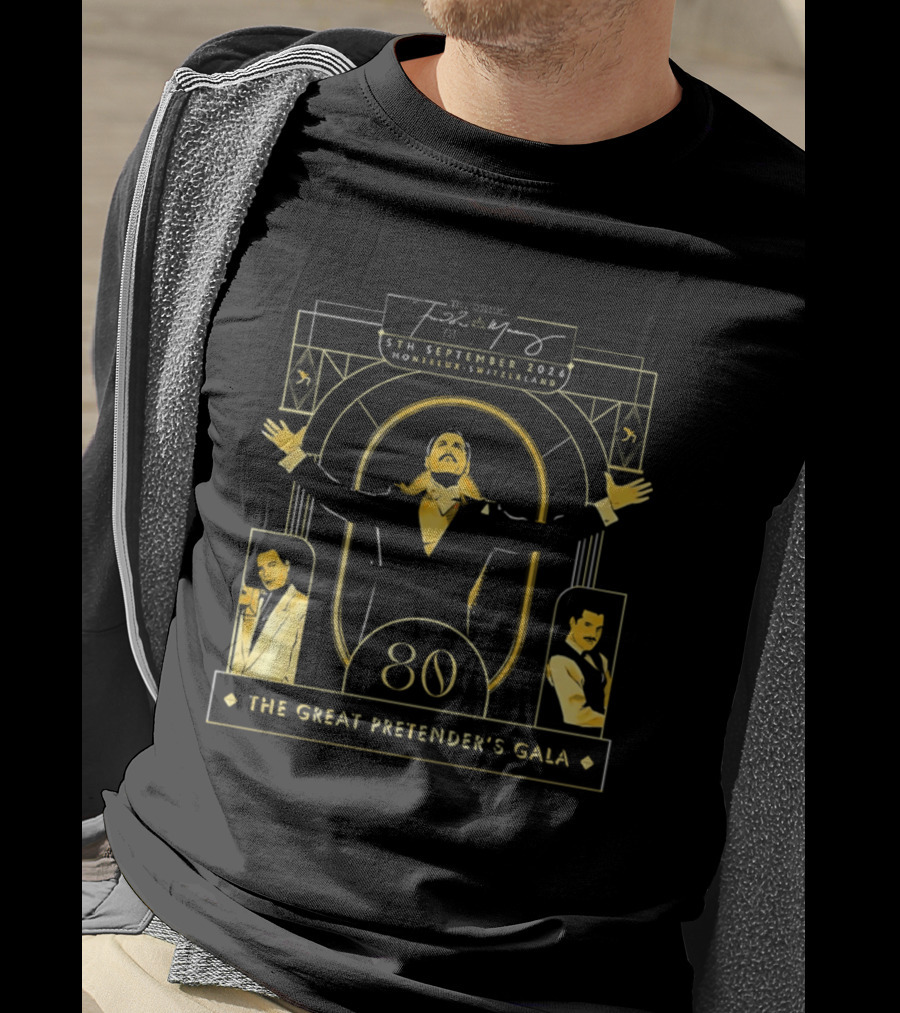 Freddie Mercury 80th Birthday Celebration The Great Pretender's Gala 5th September 2026 Casino Barriere Montreux Switzerland T-Shirt