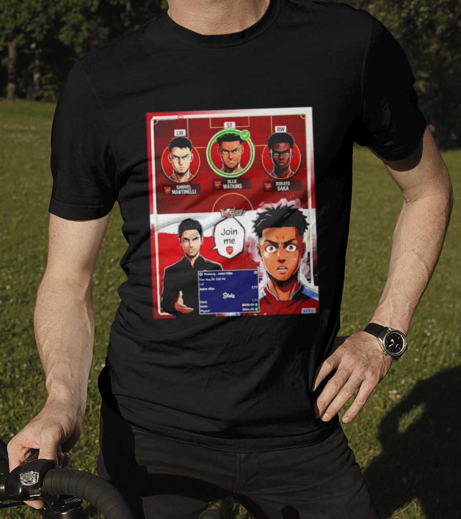 Gabriel Martinelli Ollie Watkins Bukayo Saka Join Me Arsenal Team Anime T-Shirt