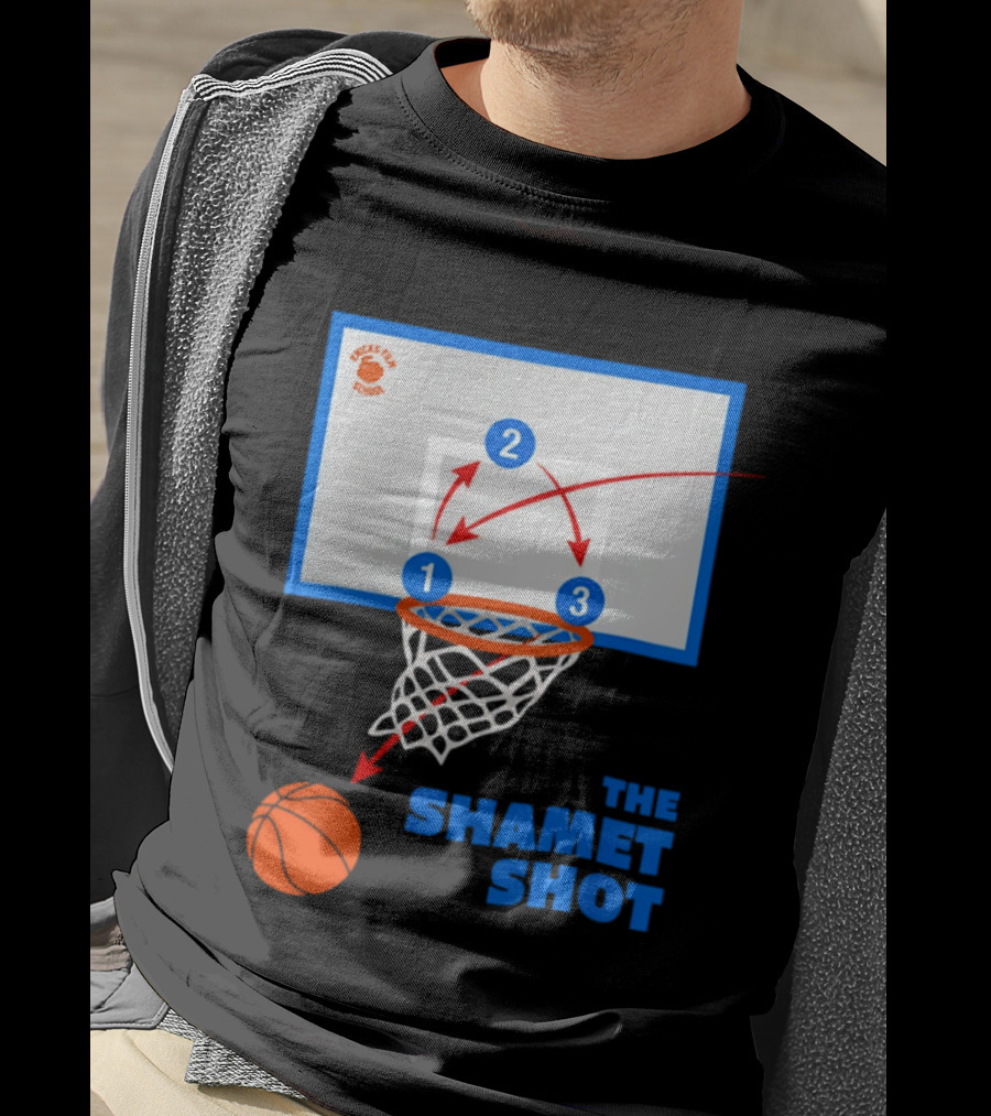 Knicks Fan School The Shamet Shot Diagram New York Knicks T-Shirt