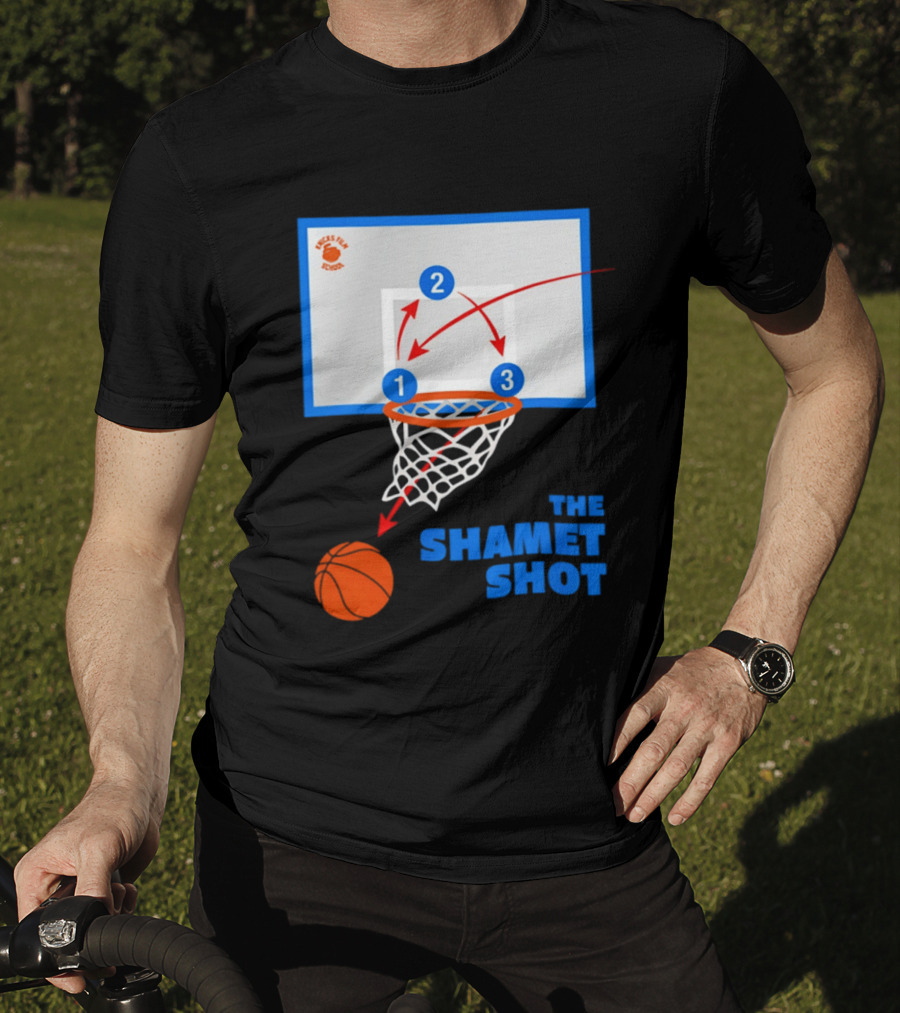 Knicks Fan School The Shamet Shot Diagram New York Knicks T-Shirt
