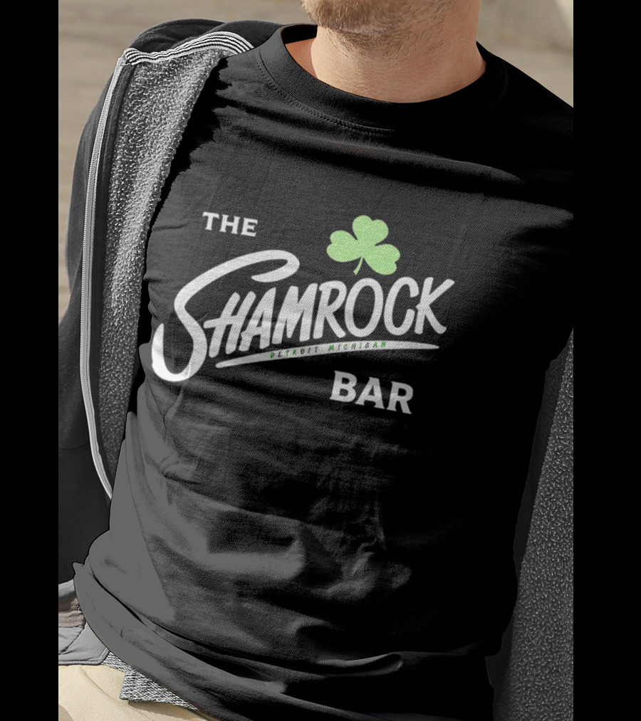 The Shamrock Bar Detroit Michigan Clover T-Shirt