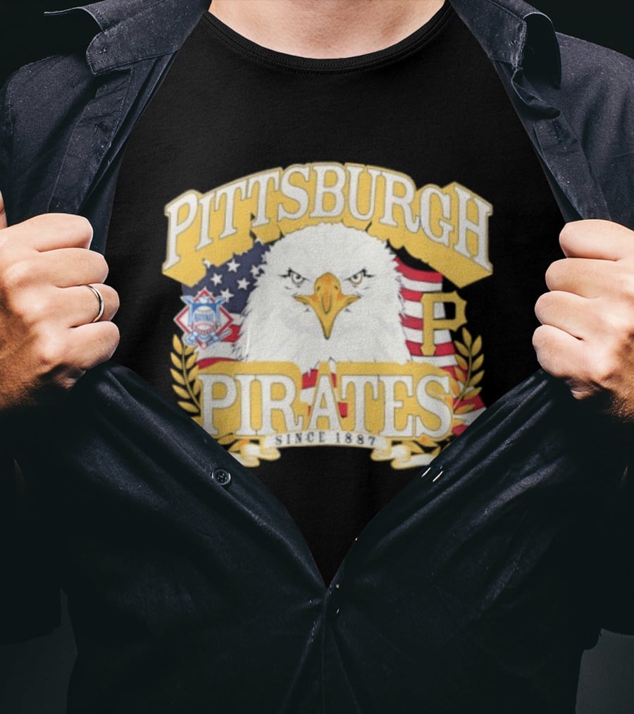 Pittsburgh Pirates National League Eagle America's 250th Anniversary Celebration T-Shirt