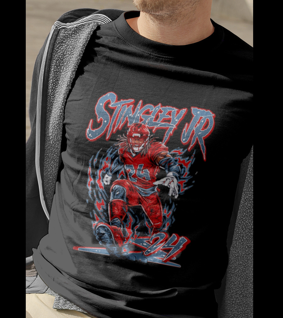 Houston Texans Stingley JR 24 Hand Drawn NFL Football T-Shirt