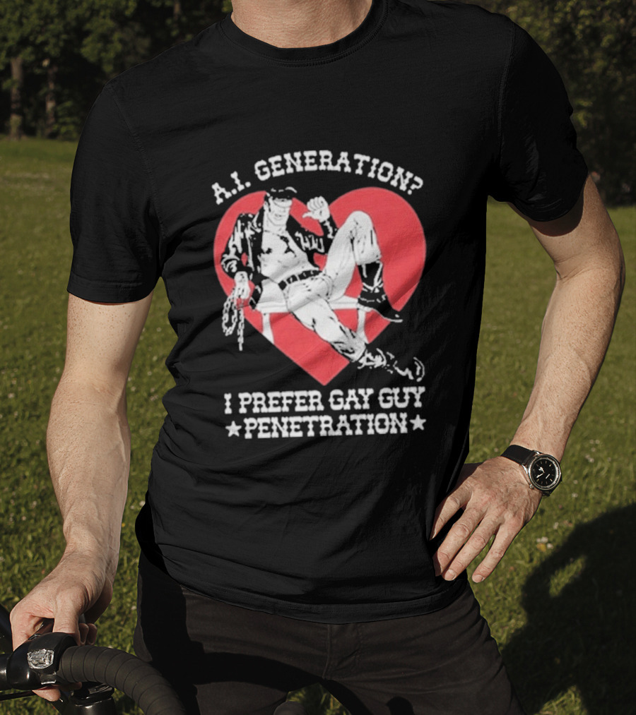 A.I. Generation I Prefer Gay Guy Penetration Heart T-Shirt