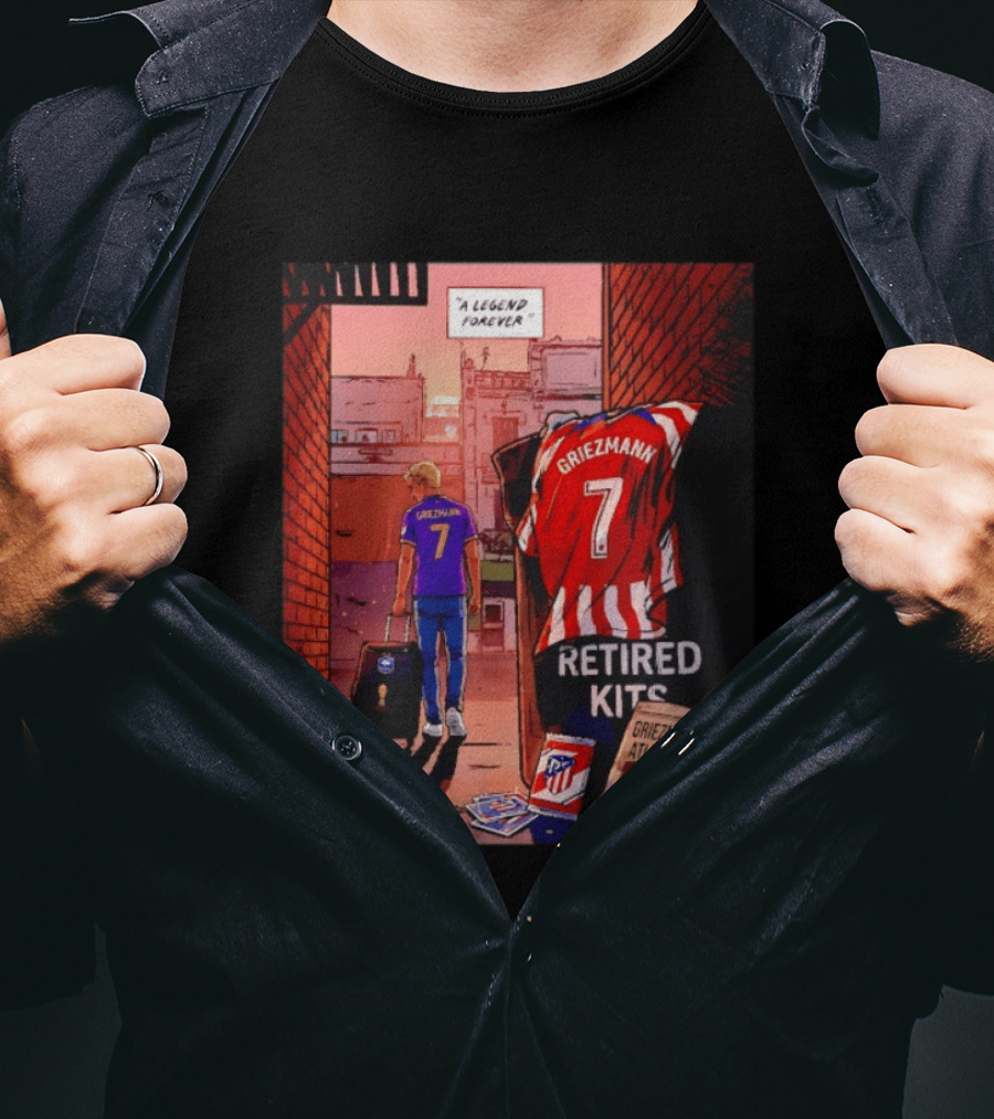 Antoine Griezmann Atlético De Madrid A Legend Forever Retired Kits Griezmann Leaves Atlético A Legend T-Shirt