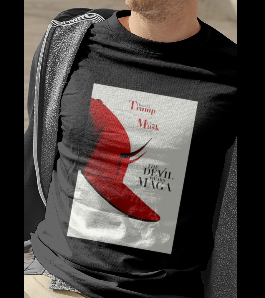 Donald Trump Elon Musk The Devil Wears MAGA Hat With Horns T-Shirt