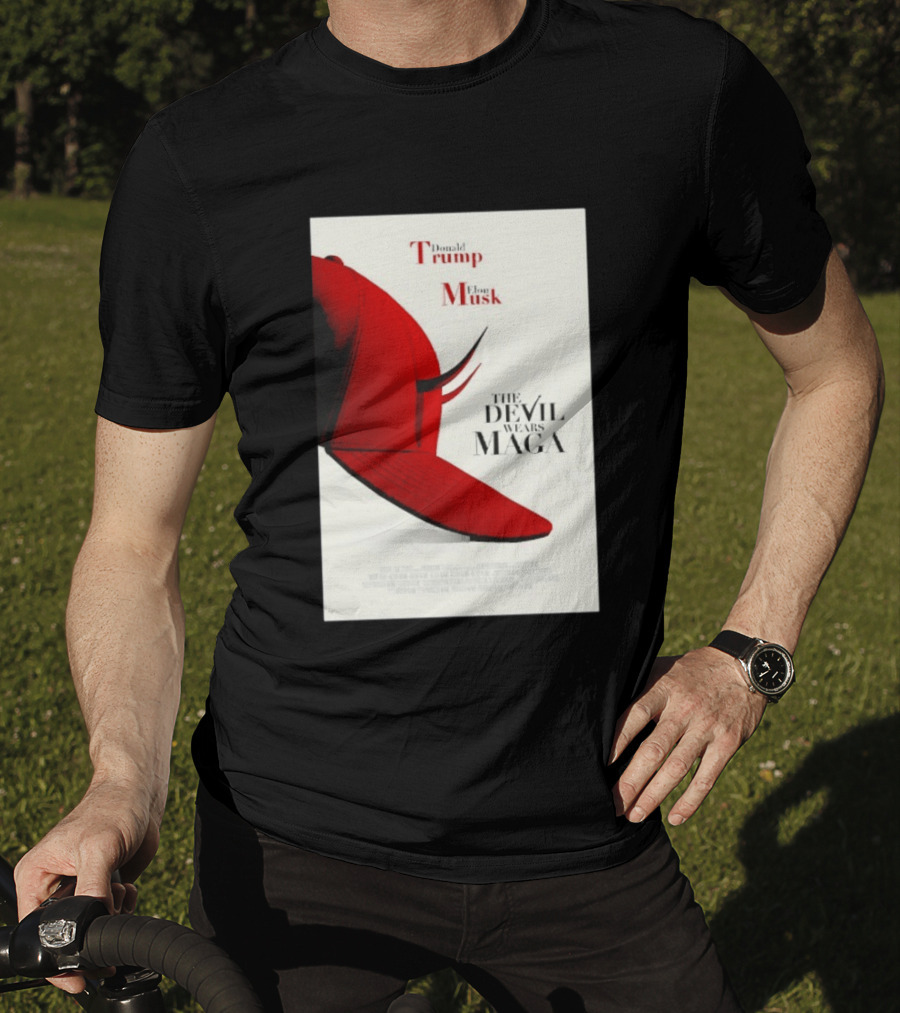 Donald Trump Elon Musk The Devil Wears MAGA Hat With Horns T-Shirt