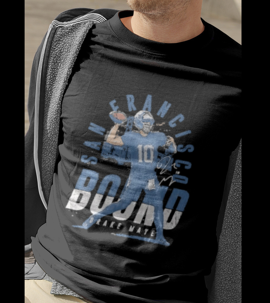 San Francisco Bound Drake Maye Football New England Patriots T-Shirt