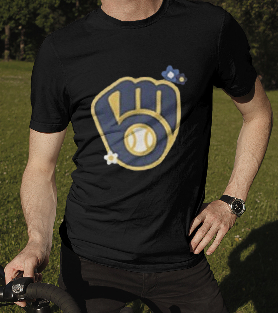 Milwaukee Brewers Flowers MLB 2026 Two Sided Baseball T-Shirt