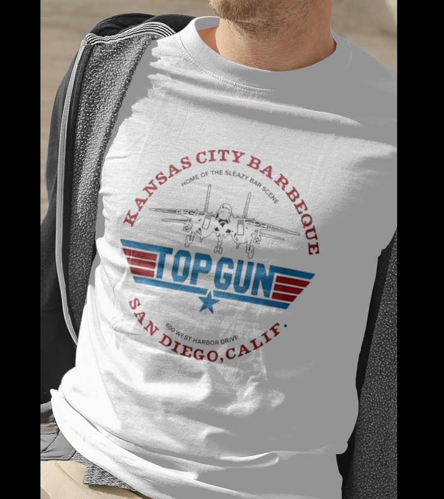 Kansas City Barbeque Top Gun Movie Filming Location San Diego Home Of The Sleazy Bar Scene T-Shirt