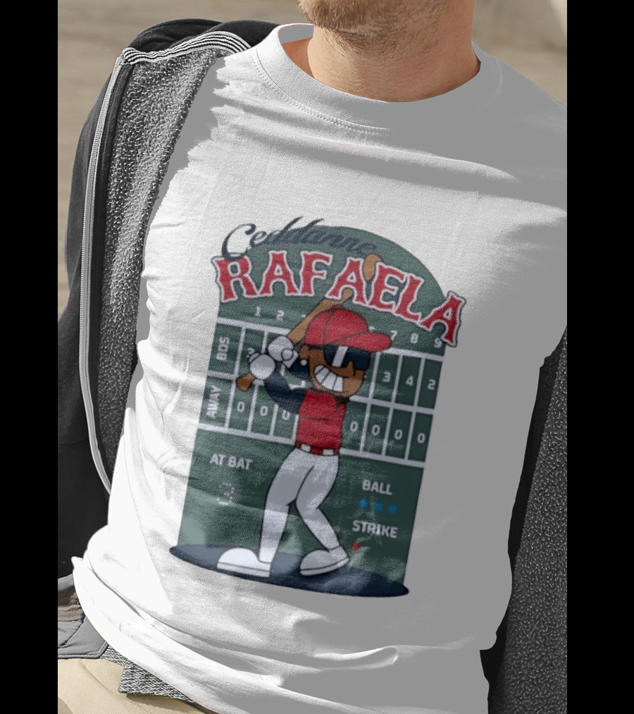 Ceddanne Rafaela Boston Red Sox MLB At Bat Scoreboard T-Shirt