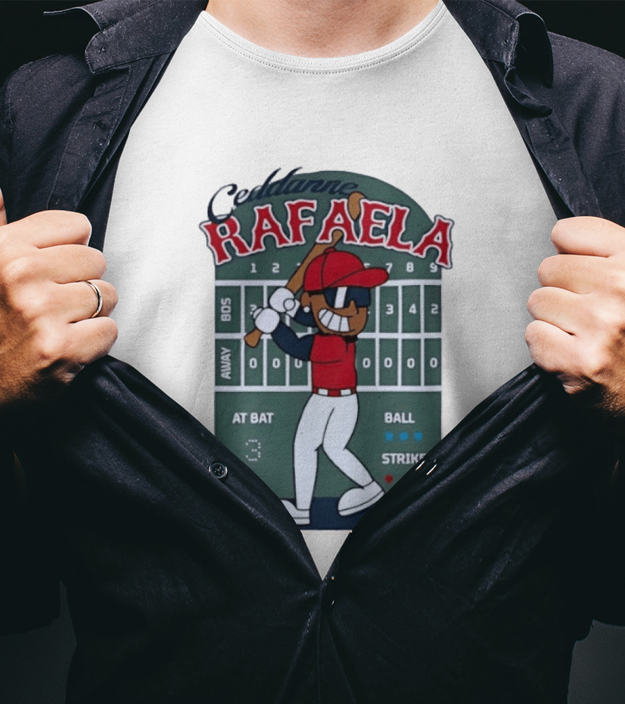 Ceddanne Rafaela Boston Red Sox MLB At Bat Scoreboard T-Shirt