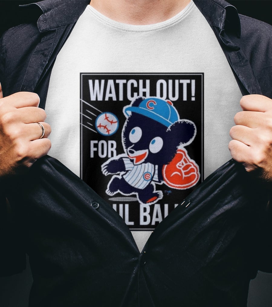 Out For Foul Balls Chicago Cubs Clark The Cub MLB T-Shirt