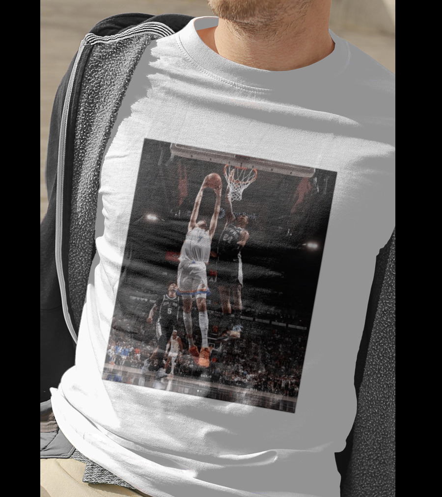 Spurs Devin Vassell Blocks Thunder Chet Holmgren NBA Basketball Moment T-Shirt