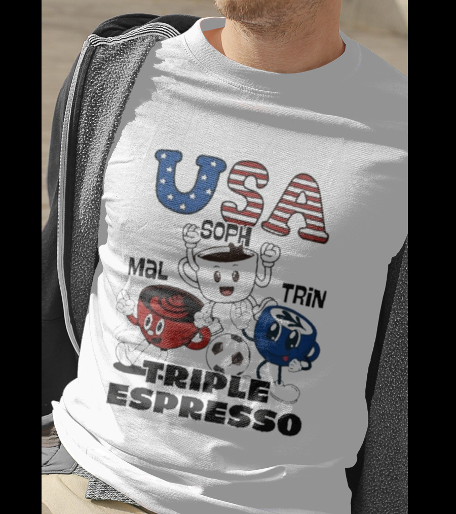 USA Triple Espresso Mal Soph Trin Soccer T-Shirt