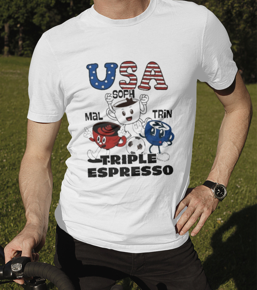 USA Triple Espresso Mal Soph Trin Soccer T-Shirt