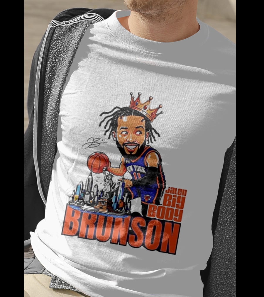 Jalen Brunson New York Knicks Big Body King 2026 Basketball Star With Crown And Skyline T-Shirt