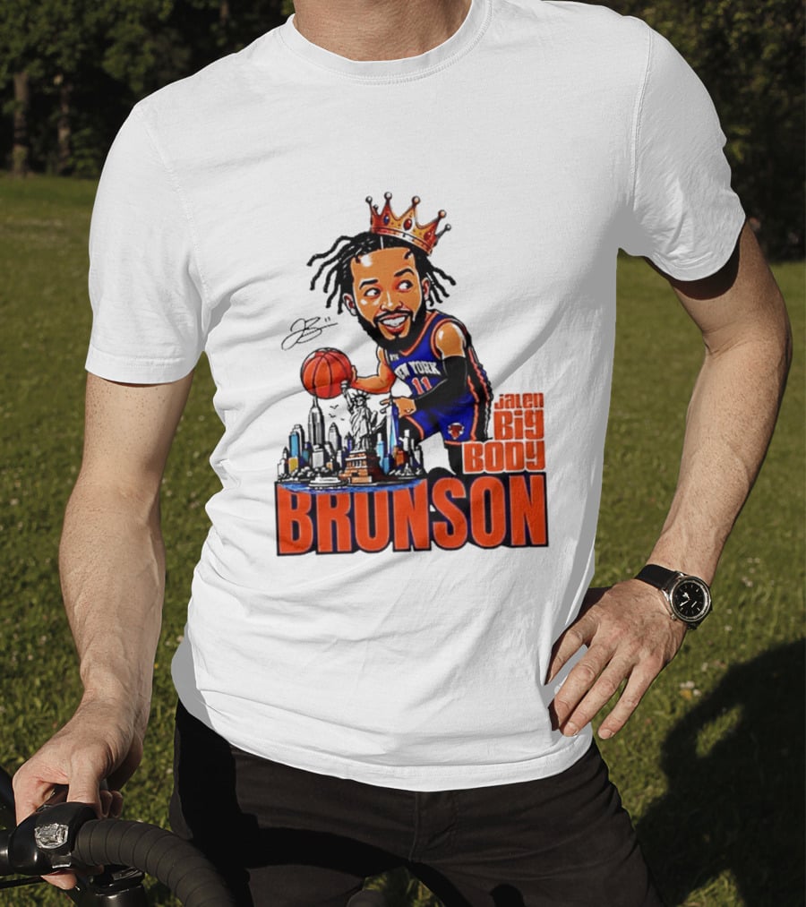 Jalen Brunson New York Knicks Big Body King 2026 Basketball Star With Crown And Skyline T-Shirt