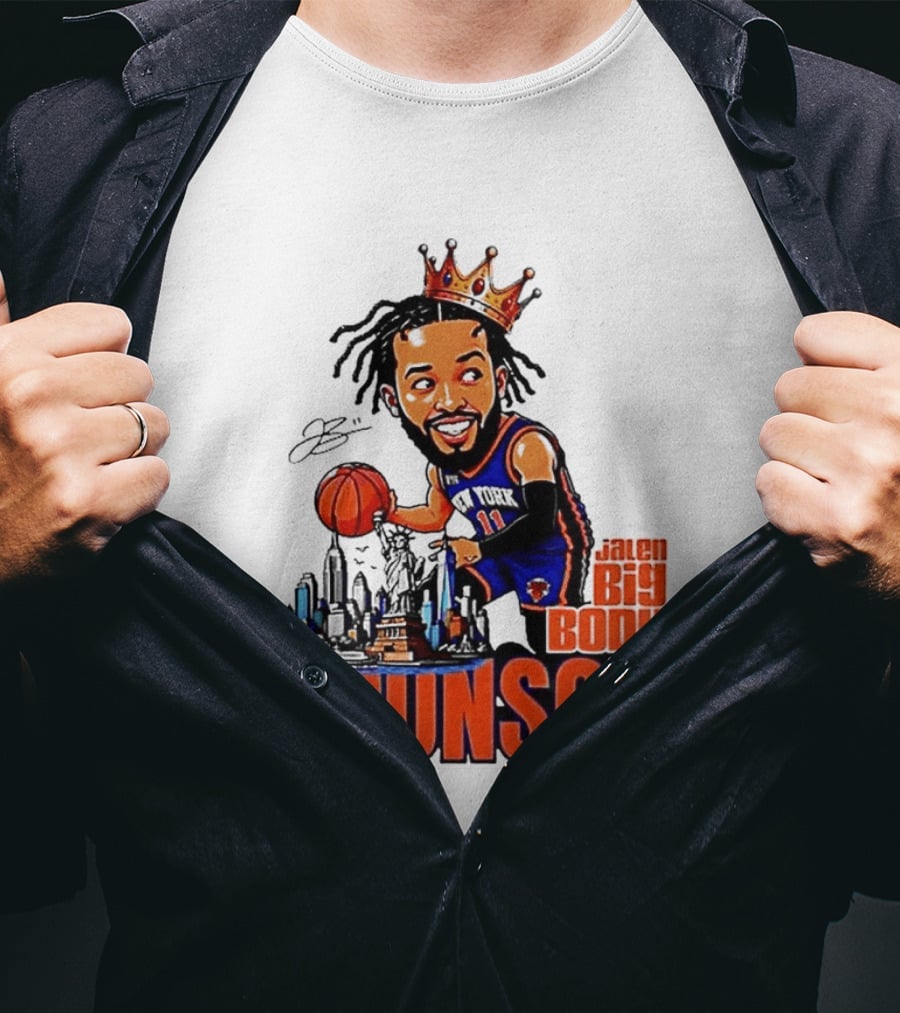 Jalen Brunson New York Knicks Big Body King 2026 Basketball Star With Crown And Skyline T-Shirt