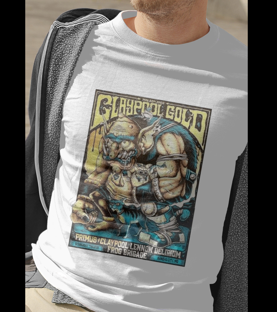 May 28 2026 Claypool Gold Primus Claypool Lennon Delirium Frog Brigade Starlight Theatre Kansas City MO T-Shirt