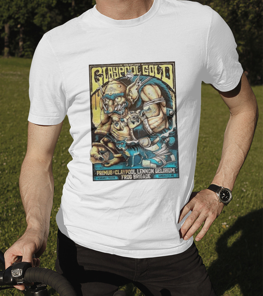 May 28 2026 Claypool Gold Primus Claypool Lennon Delirium Frog Brigade Starlight Theatre Kansas City MO T-Shirt