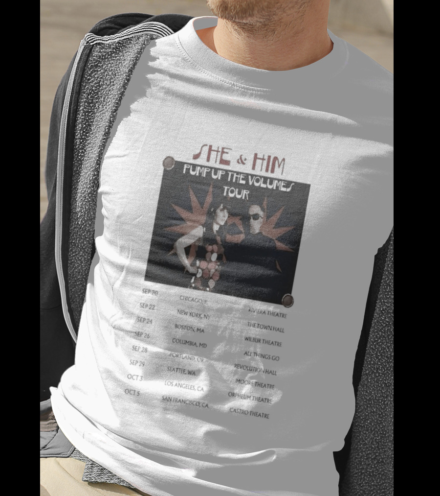 She & Him Pump Up The Volumes Tour 2026 Dates And Locations T-Shirt