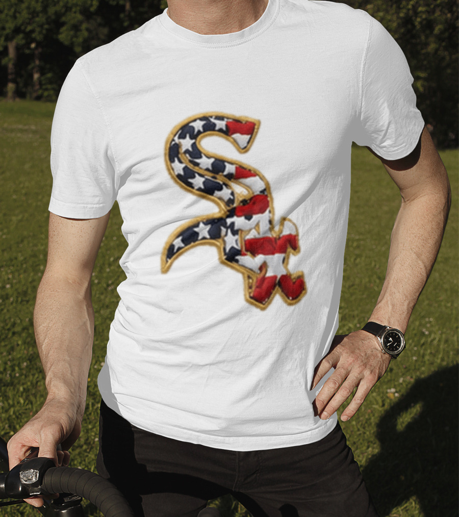 America 250th Anniversary White Sox Hat Patriotic Stars And Stripes T-Shirt