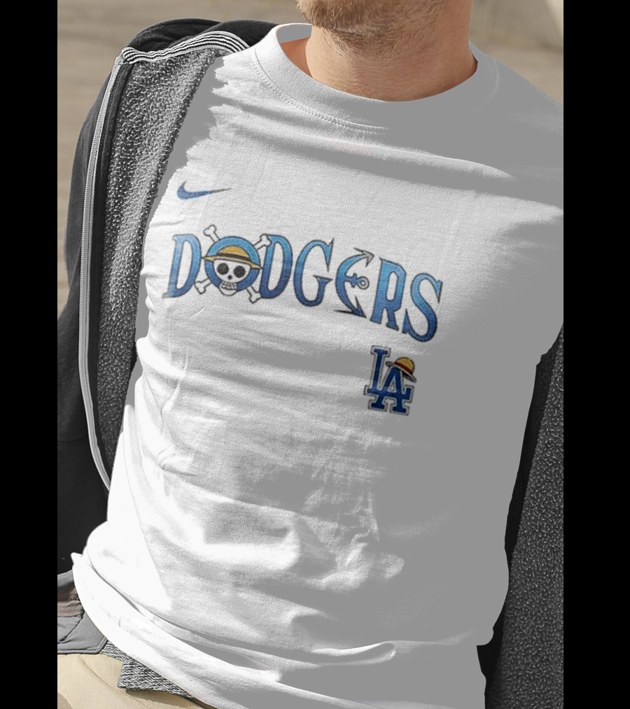 Nike Los Angeles Dodgers One Piece Luffy Crossover Collaboration T-Shirt