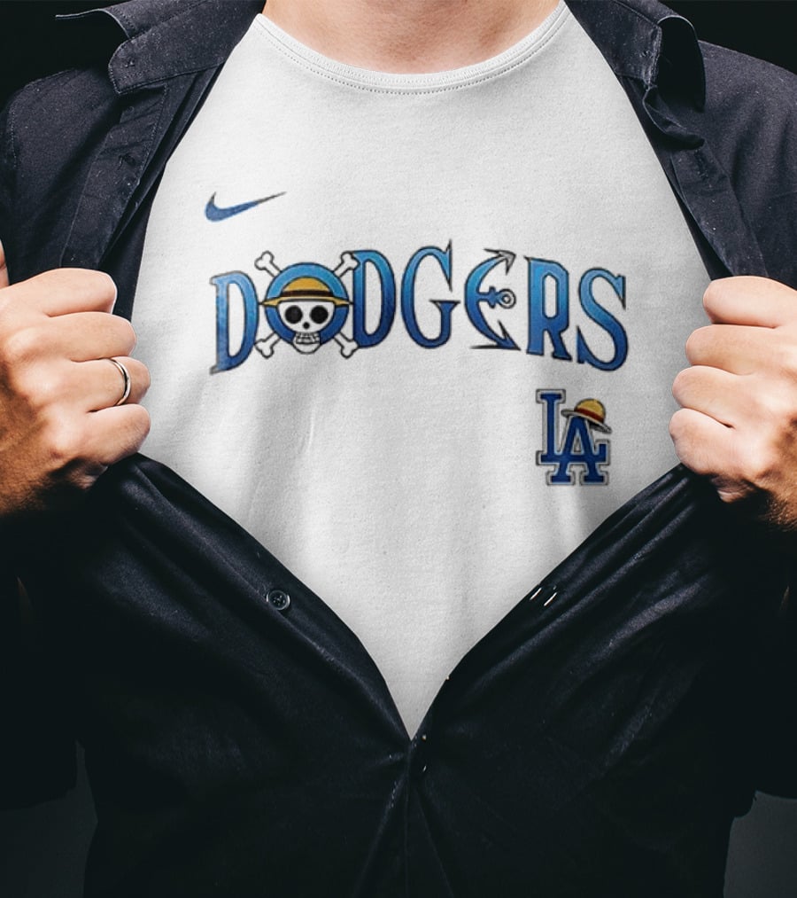 Nike Los Angeles Dodgers One Piece Luffy Crossover Collaboration T-Shirt