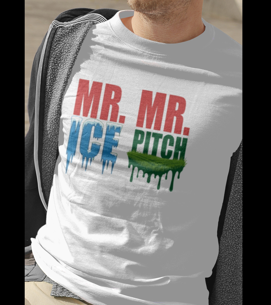 MR ICE MR PITCH Frosty Letters Green Grass Drips T-Shirt