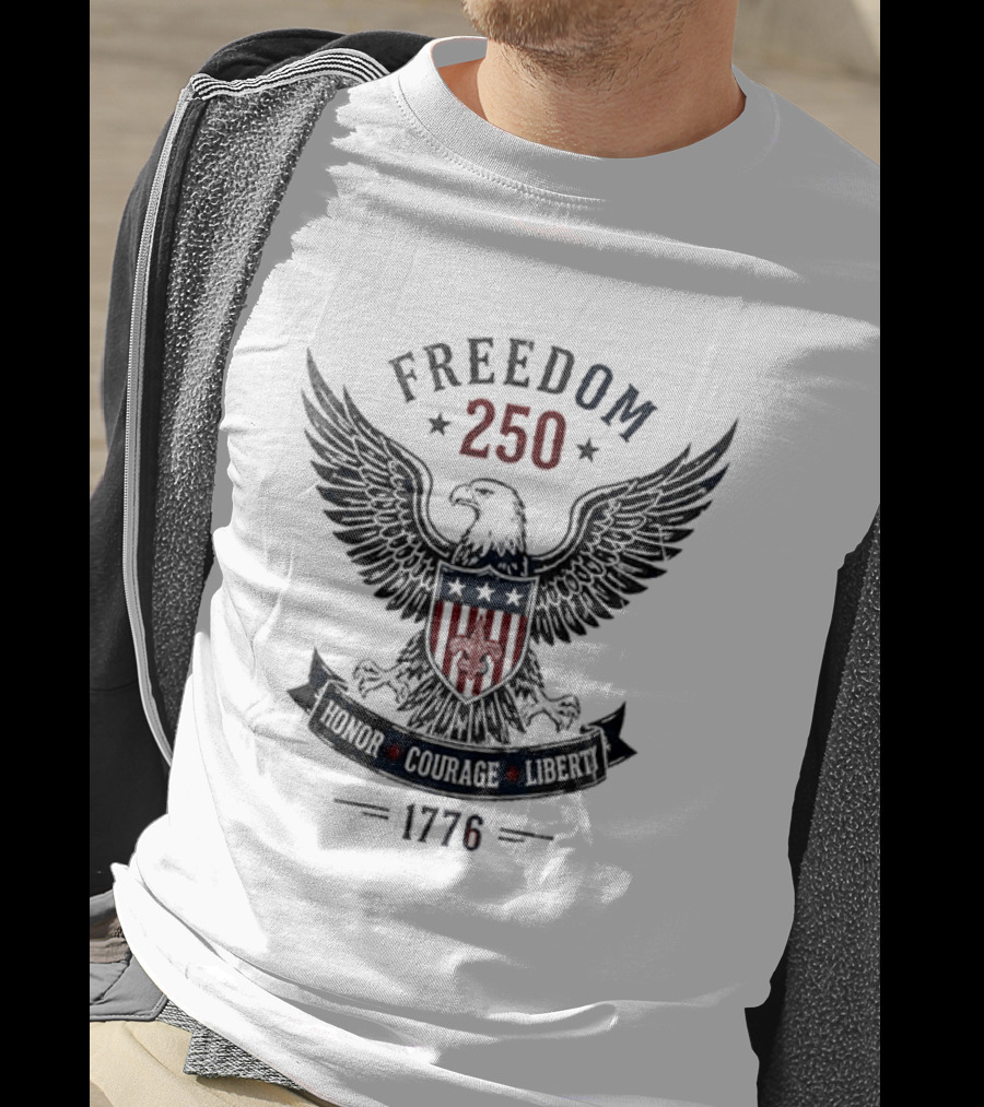 New Orleans Saints Freedom 250 Honor Courage Liberty United We Stand 1776 Eagle T-Shirt