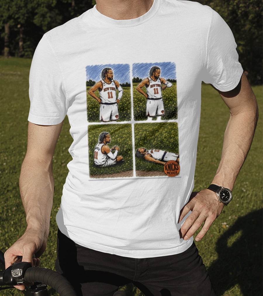 New York Knicks Jalen Brunson Whorled Tickseed Comic Knicks Mexico T-Shirt