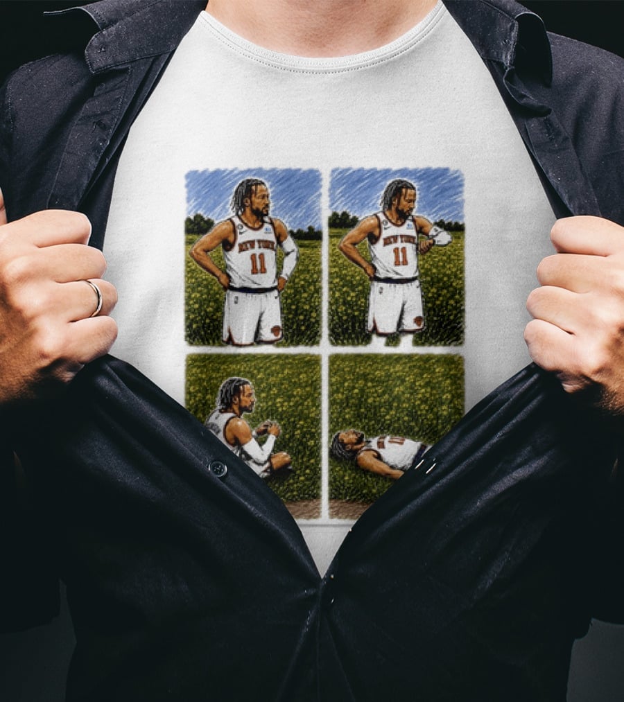 New York Knicks Jalen Brunson Whorled Tickseed Comic Knicks Mexico T-Shirt