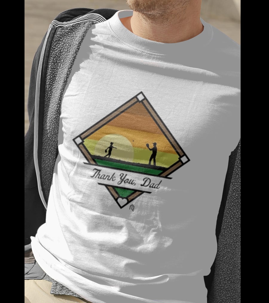 Thank You Dad Baseball Sunset Silhouette 2026 T-Shirt