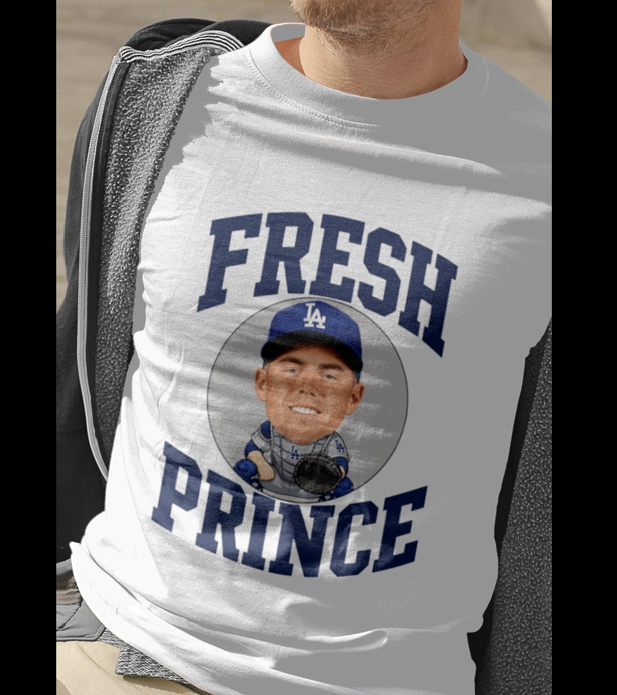 Fresh Prince Los Angeles Dodgers Baseball Player Caricature T-Shirt