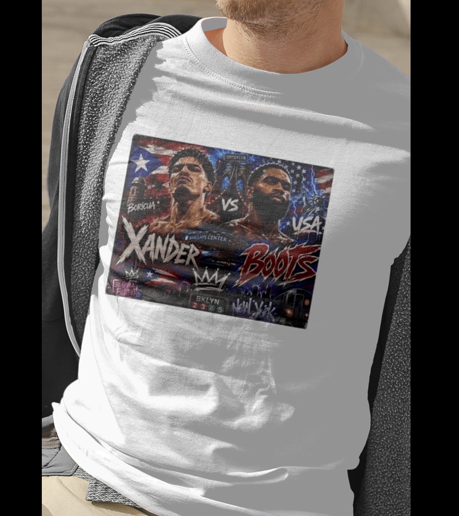 Xander Boots Boricua Vs USA Barclays Center Brooklyn NYC 718 T-Shirt