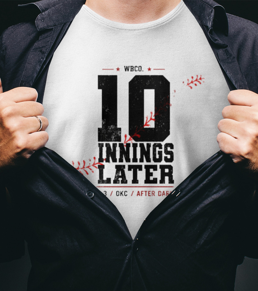WBCO 10 Innings Later 5 3 OKC After Dark Baseball T-Shirt