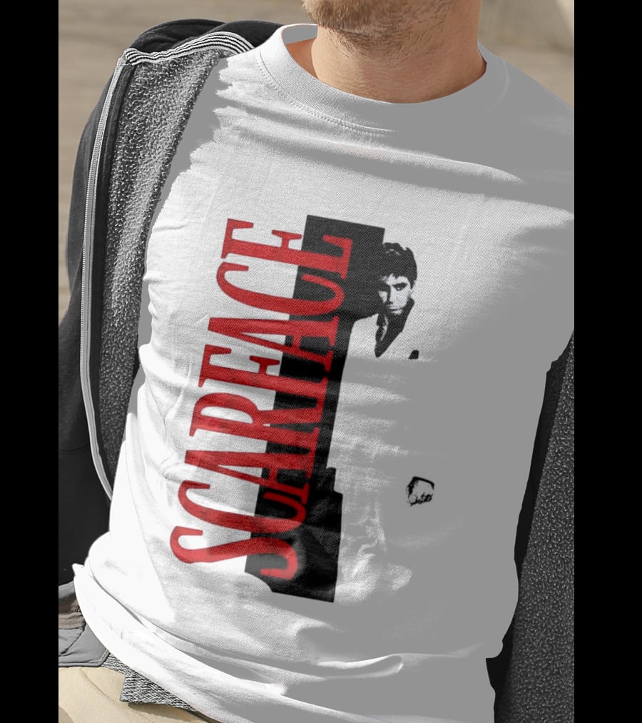 Tony Montana Scarface Movie Iconic Red Black T-Shirt
