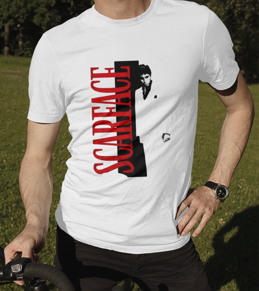 Tony Montana Scarface Movie Iconic Red Black T-Shirt
