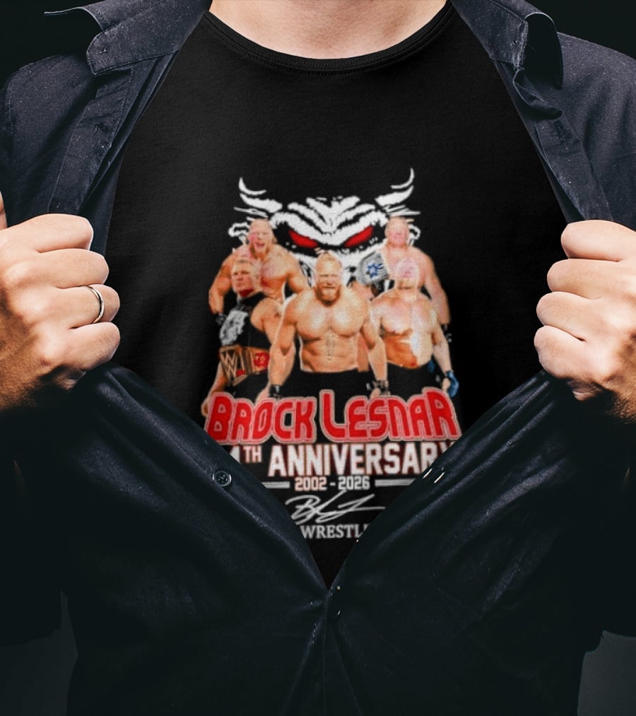 Brock Lesnar 24th Anniversary 2002 2026 Thank You Wrestling Legends T-Shirt