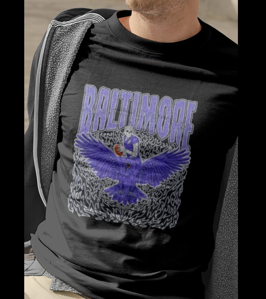 Skeleton Baltimore Ravens Rugby T-Shirt