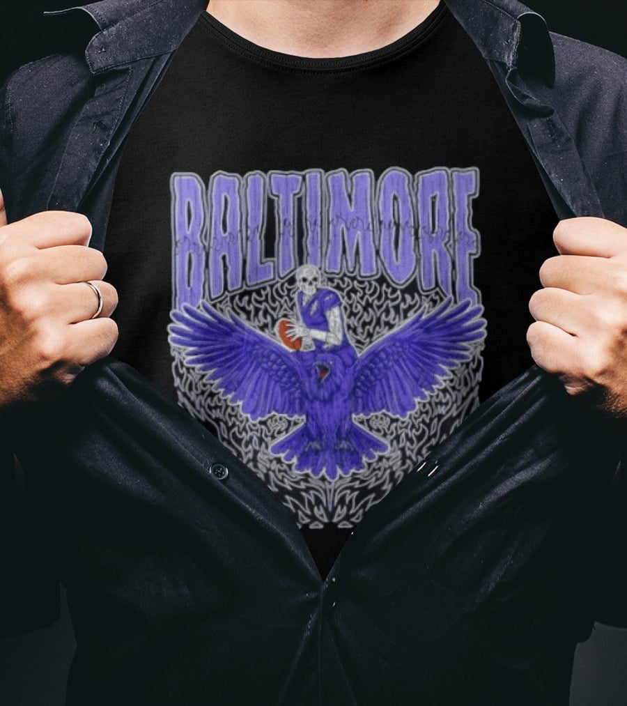 Skeleton Baltimore Ravens Rugby T-Shirt