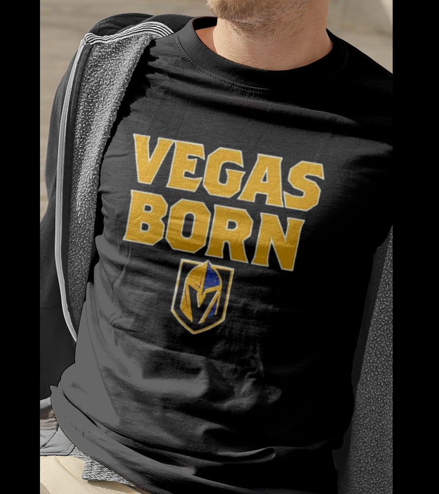 VEGAS BORN Logo Icon Golden Knights T-Shirt